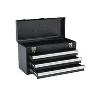 Load image into Gallery viewer, SucceBuy 20in 3-Drawer Metal Tool Box Black/Red Tool Chest with EVA Liners Multifunction Tool Organizer for Garage & Workshop