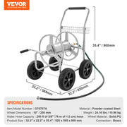 Load image into Gallery viewer, SucceBuy Hose Reel Cart 250ft Heavy Duty Garden Water Yard Planting w/ Basket Effortless Roll-up Versatile Application Steel