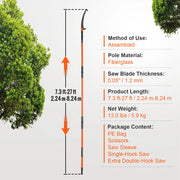Load image into Gallery viewer, Amocart Manual Pole Saw Extendable Tree Pruner Sharp Steel Blade for Branches Trimming with Lightweight Aluminum Alloy Handle