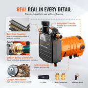 Charger l'image dans la visionneuse de galerie, Amocart Cast Iron Water Transfer Pump 115V AC 1600GPH 1/2HP Portable for Garden, Rain Barrel, Pond, Hot Tub, Aquarium Draining