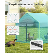 Load image into Gallery viewer, Amocart Metal Chicken Coop with Waterproof Cover & Doors Spire Roof Poultry Run Compatible w/ Wooden Coops for Rabbit Hen Goose