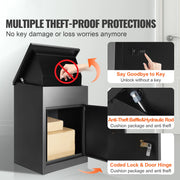Load image into Gallery viewer, Amocart Package Delivery Boxes Galvanized Steel Wall Mount Waterproof Mailbox with Coded Lock Anti Theft Baffle for Curbside