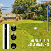 Bild in Galerie-Viewer laden, Amocart Outdoor Volleyball Net System Adjustable Height Steel Poles with PVC Volleyball Pump Carrying Bag for Beach Lawn