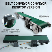 Load image into Gallery viewer, Small Desktop Belt Conveyor with Speed Controller Motor Mini Conveyor System Portable Conveyor Belt for Material Handling