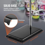 Charger l'image dans la visionneuse de galerie, Amocart Lab Stand Support Laboratory Retort 2 Sets Steel Lab Stand 23.6" Rod Includes Flask Clamps Burette Clamps&Cross Clamps