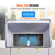 Load image into Gallery viewer, SucceBuy Airbrush Spray Booth Dual-Fans Portable Hobby Airbrush Paint Spray Booth Kit with LED Lights and Exhaust Extension Hose