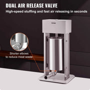 Bild in Galerie-Viewer laden, Amocart 10L/15L Electric Sausage Stuffer Stainless Steel Making Sausage Machine Commercial Grade with 4 Filling Funnel for Home