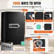 Load image into Gallery viewer, Amocart Single/Double Door Safe Box with Key Lock Password & Fingerprint Safe Lock Box with Fireproof Bag Key Rack & LED Light