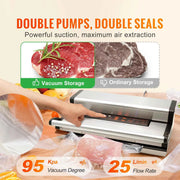 Load image into Gallery viewer, SucceBuy Commercial Vacuum Sealer Machine Multifunction Automatic Food Packaging with Bag Roll Storage Cutter for Home Kitchen