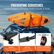 Charger l'image dans la visionneuse de galerie, Porte-kayak SucceBuy 2 paires barres en J Porte-bagages souple Pliant rapide Montage supérieur Support d'arrimage pour planche de surf, canoë, ski