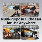 Load image into Gallery viewer, Powerful Air Blower Turbo Fan with Thrust 550g to Cleaning Fallen Leaves, Snow and Sand with 21V Makita-Style Battery