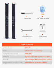 Load image into Gallery viewer, SucceBuy Garage Door Torsion Springs Pair Cycles Electrophoresis Black Coated for Replacement Garage Door Springs