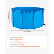 Charger l'image dans la visionneuse de galerie, Amocart Canvas Fish Pond 448.8Gal Above Ground Fish Pond, Foldable PVC Koi Tank with Frame and Drain Valve for Aquaculture Blue