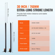Charger l'image dans la visionneuse de galerie, Amocart 2PCS 12V Linear Actuator 1000N 30inch Electric Linear Motor Controller IP54 Protection for Home TV Table Sofa Lifting