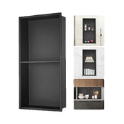 Charger l'image dans la visionneuse de galerie, Amocart No Tile Shower Niche 304 Stainless Steel Wall Inserted Niche Recessed Double Shelves for Shower Soap Storage Bathroom