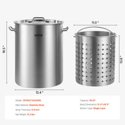 Load image into Gallery viewer, SucceBuy 36-100QT Stainless Steel Stockpot Cooking Pots Cookware Sauce Pot with Basket Lid Heavy Duty Commercial Grade Stock Pot - AMOCART