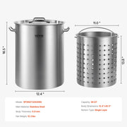 Load image into Gallery viewer, Amocart 36-100QT Stainless Steel Stockpot Cooking Pots Cookware Sauce Pot with Basket Lid Heavy Duty Commercial Grade Stock Pot
