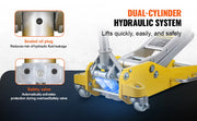 Load image into Gallery viewer, Amocart Cric de sol hydraulique en aluminium 3T/2T, cric de course pour voiture avec pompe
