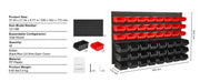 Load image into Gallery viewer, SucceBuy Wall Mounted Storage Bins 30/48Bin Parts Rack Organizer Garage with Wall Panels Hooks Plastic Shop Tool for Screw Nails