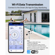 Charger l'image dans la visionneuse de galerie, Station météo Wi-Fi 7-en-1 SucceBuy avec écran de 7,5 pouces, application et thermomètre de piscine, prévisions météo, vitesse du vent, température de la piscine