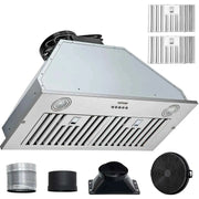 Load image into Gallery viewer, Amocart Built-in Range Hood 800/900CFM 3/4-Speed 30/36 Inch Stainless Steel with LED Lights Baffle Filters Ducted Convertible