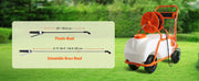 Load image into Gallery viewer, SucceBuy Battery Powered 15 Gal Garden Weed Sprayer with Wheeled Cart 126FT Hose with Reel 8 Nozzles 2 Wands with Lock for Crop