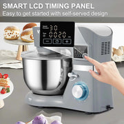 Load image into Gallery viewer, SucceBuy Stand Mixer Electric Dough Mixer with 6 Speeds LCD Screen Timing 5.8 Qt Stainless Steel Bowl Dough Hook Flat Beater