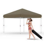 Bild in Galerie-Viewer laden, 10x10 ft Robuster Faltpavillon - Outdoor-Gartenpavillon mit 210D Oxford-Gewebe, rostbeständigem Rahmen, schnellem Aufbau, 3 einstellbaren Höhen, UV-Schutz, Rolltasche, Gewichtssäcken, Heringen, Abspannseilen