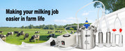Load image into Gallery viewer, SucceBuy Goat Milking Machine Stainless Steel Bucket Electric Automatic Pulsation Cup Tubes Adjustable Suction for Cow and Sheep