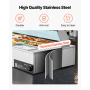 Load image into Gallery viewer, SucceBuy Commercial Food Warmer Electric Stainless Steel Steam Food Warmer Countertop Buffet Bain Marie with Soup for Catering - AMOCART