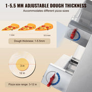 Bild in Galerie-Viewer laden, Amocart Pizza Dough Roller Sheeter Stainless Steel Adjustable Thickness Dough Machine for Pasta Maker Equipment