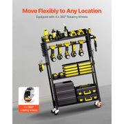 Load image into Gallery viewer, SucceBuy 4-tier Rolling Tool Organizer Cart 150 lbs Garage Floor Stand Storage Cart on Wheels Drill Holder Rack for Workshop - AMOCART