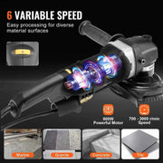 Load image into Gallery viewer, Amocart Wet Polisher 800W Concrete Grinder w/ 6 Variable Speed and 7 Polishing Kits Wet Grinder Machine for Polishing Grinding