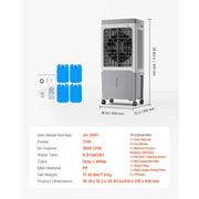 Load image into Gallery viewer, SucceBuy Evaporative Air Cooler 3100CFM with 9Gal Water Tank Swamp Cooler with Remote Control 12H Timer 4 Ice Boxes 3 Wind Speed