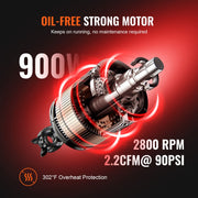 Load image into Gallery viewer, SucceBuy Silent Air Compressor 900W 1450W 1800W Quiet Oil-free Portable Air Pump for Repair Tire Inflation Whisper Compressor
