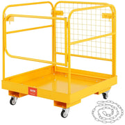 Load image into Gallery viewer, SucceBuy 1200lbs Forklift Safety Cage Folding Security Platform with Lockable Swivel Wheels Holds 1 to 2 Adults for Aerial Work