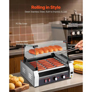 Load image into Gallery viewer, SucceBuy 5 7 11 Rollers Hot Dog Roller Stainless Steel Sausage Grill Cooker Commercial Hot Dog Machine with Dual Temp Control