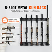 Load image into Gallery viewer, SucceBuy Gun Rack 6-Slot Vertical Rifle Shotgun Gun Rack 180 lbs Heavy Duty Metal Wall Gun Rack Display Stand with Soft Padding - AMOCART