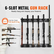 Load image into Gallery viewer, Amocart Gun Rack 6-Slot Vertical Rifle Shotgun Gun Rack 180 lbs Heavy Duty Metal Wall Gun Rack Display Stand with Soft Padding