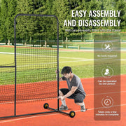 Load image into Gallery viewer, Amocart L Screen Baseball for Batting Cage 7x7 ft Softball Safety Screen Body Protector Portable Batting Screen with Carry Bag