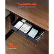 Bild in Galerie-Viewer laden, SucceBuy 13in/22in Under Desk Drawer Slide Out Desktop Storage Box Mounted Pullout Undertable Drawer Organizer for Office Home