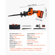 Bild in Galerie-Viewer laden, SucceBuy Corded Reciprocating Saw 120 Volt 7.5 Amp 2800 SPM Variable Speed, 1-1/8 inch Stroke Length Electric Reciprocating Saw