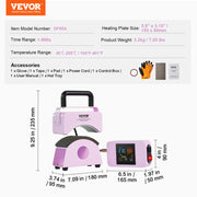 Bild in Galerie-Viewer laden, Amocart Hat Press Machine Mini Hat Heat Press for Caps Cap Heat Press Machine Safety Base and Glove Automatic Shut-Off Purple
