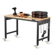 Load image into Gallery viewer, SucceBuy 48-Inch Adjustable Workbench 2000 lbs Load Work Bench with Power Outlet Wheels and Pegboard for Garage Workshop Home