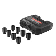 Load image into Gallery viewer, SucceBuy Axle Nut Impact Socket Set 1/2" Drive Deep 12-Point 8-Piece Metric Spindle Nut Socket Set CR-MO Heat Treated Socket Set