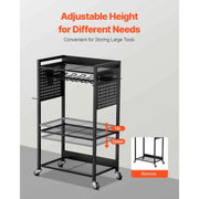 Bild in Galerie-Viewer laden, SucceBuy 4-tier Rolling Tool Organizer Cart 150 lbs Garage Floor Stand Storage Cart on Wheels Drill Holder Rack for Workshop