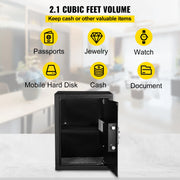 Load image into Gallery viewer, SucceBuy Fingerprint Locks Safe Deposit Box 0.8/1.7/2.1 Cubic Feet Digital Electronic Secret Hidden Piggy Bank for Store Money - AMOCART