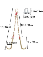 Load image into Gallery viewer, Amocart 5/16"×2' G80 V-Chain Bridle with 2 Legs & 15" J Hooks & T Hooks Industrial Grade Components Adjustable Chain Design