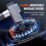 Bild in Galerie-Viewer laden, Amocart Massage Gun Deep Tissue Percussion Muscle Massager for Athletes w/ 8 Speed Levels 6 Massage Heads 16V 2500mAh Batteries