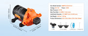 Load image into Gallery viewer, SucceBuy 12V Diaphragm Pump 1.8/3/3.5/5 GPM 3/4/5-Chamber 40-100 PSI Adjustable 1/2'' MNPT Port for RV Yacht Food Truck Camper